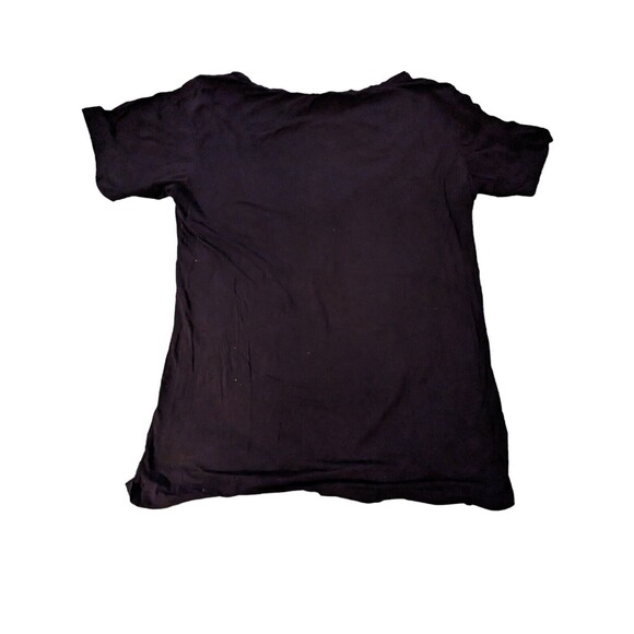 Small Show Pullover Shirt Womens Black Maternity Top Large SS Rayon Blend - Picture 7 of 7